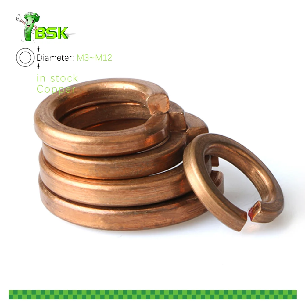 DIN 127 Bronze Copper Brass Split Spring Lock Washers M3 M4 M5 M6 M8 M10 M12 Split Lock Washers copper washer set
