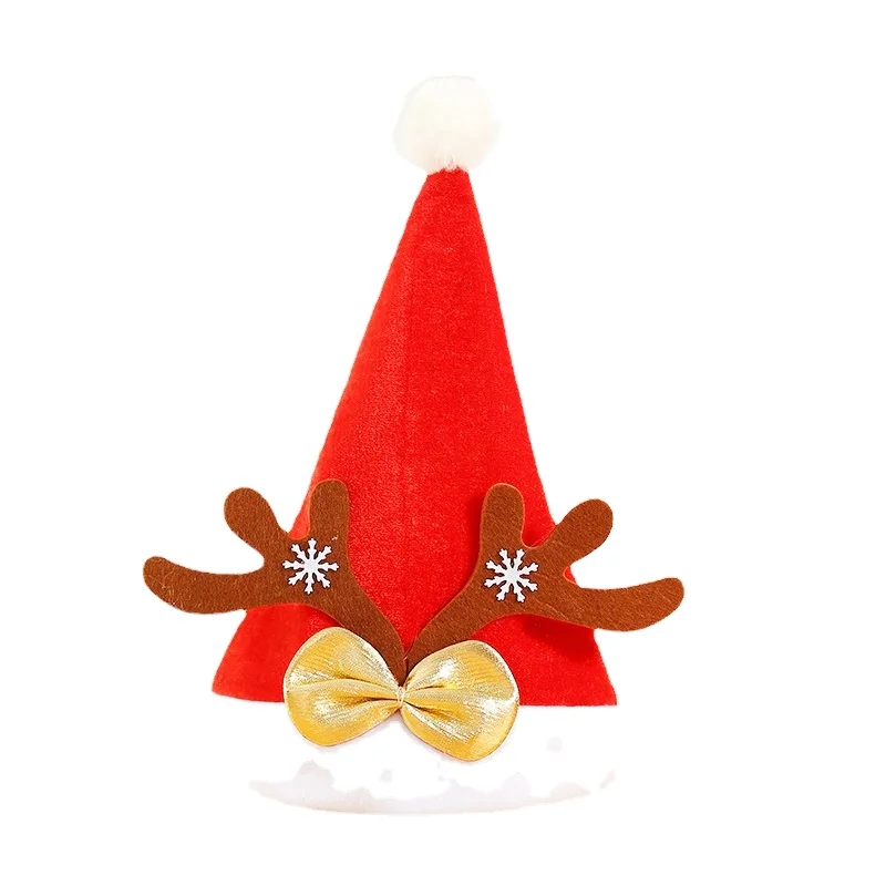 Adult Christmas Hats Holiday Santa Comfort Red Hats Cap Ornaments for Xmas New Year Festival Holiday Party Supplies