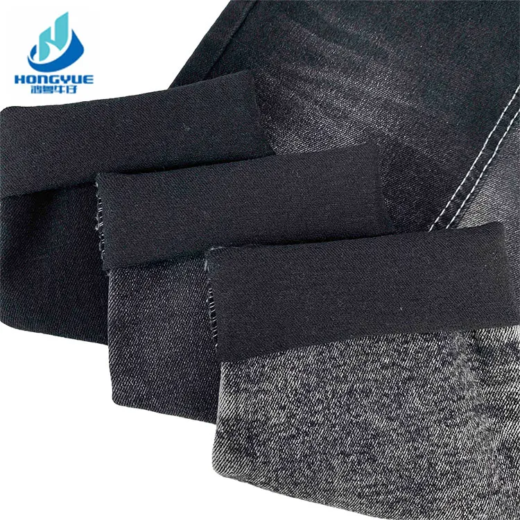 11.2oz Oe/tr All Black Polyester Spandex Cottondenim Fabric Supplier