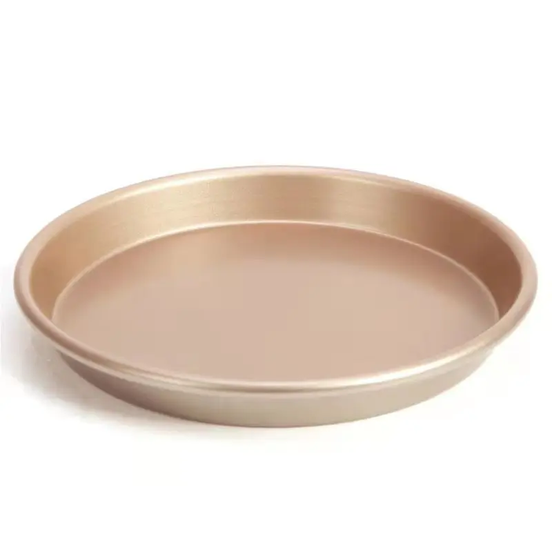 CHEFMADE Premier Brand 8 Inch Large Ring Round Sunny Sicilian Cooking Restaurants Non Stick Deep Dish Pizza Plate Pizza Pan