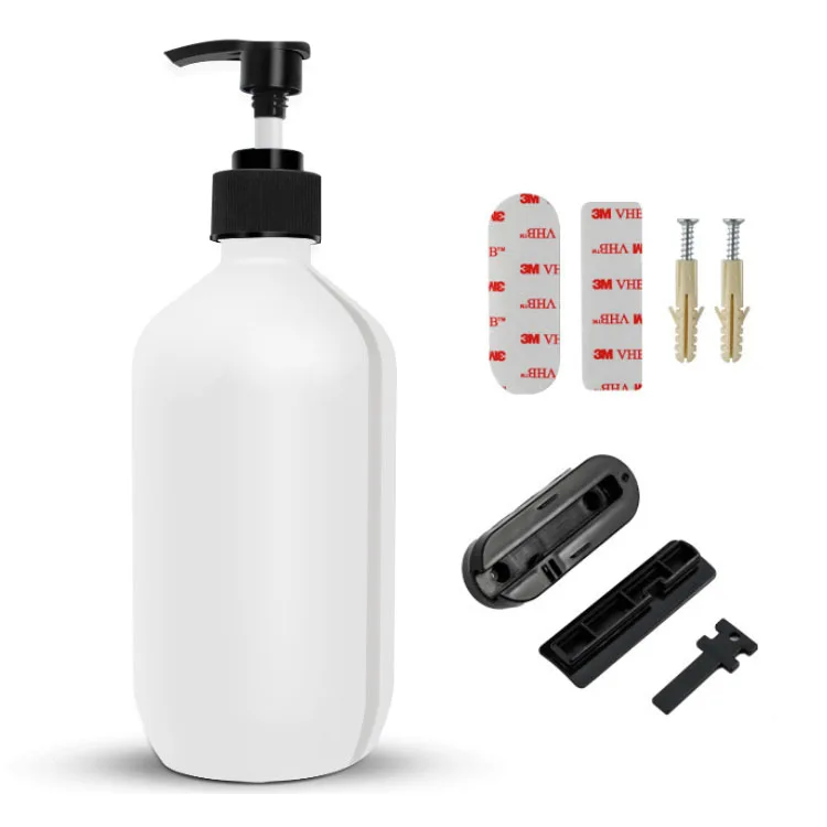 Whole sale 500 ml  shampoo bottle holder liquid soap bottle wall holder refill soap dispenser with lock