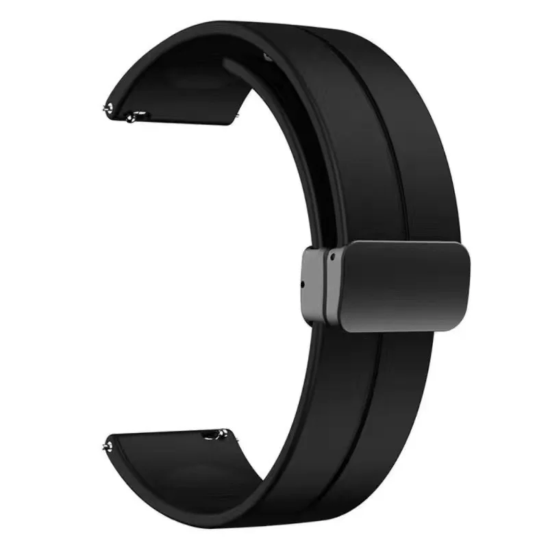 Подходит для Huawei GT/GT3/watch2/watch3/Samsung Универсальный 20/22 мм силиконовый магнитный складной ремешок с пряжкой