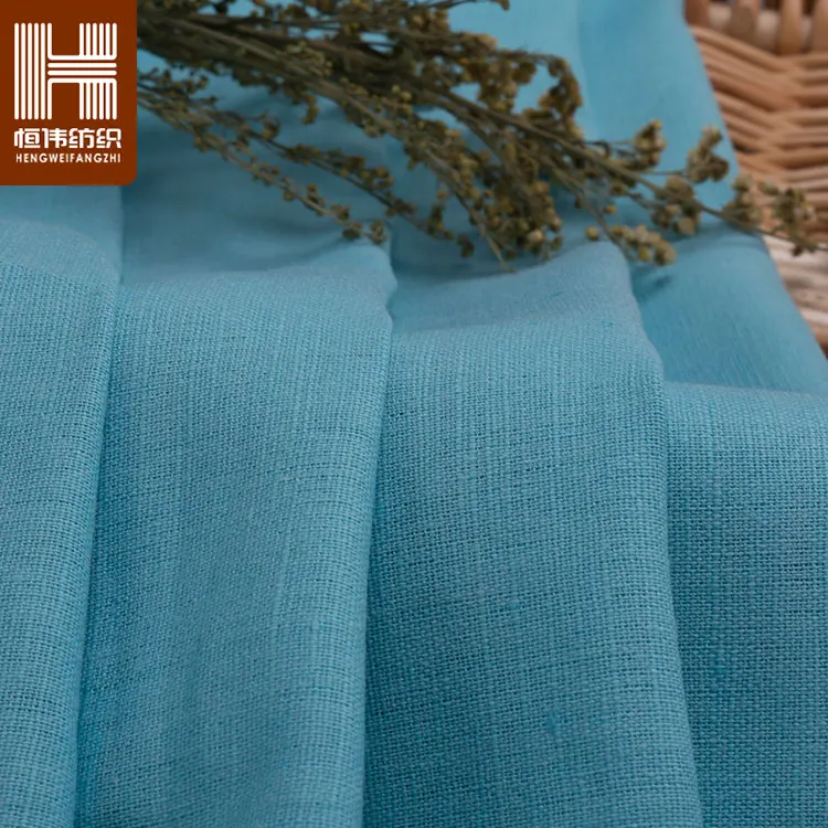 
Wholesale plain solid linen and cotton blended dyed linen fabric for clothing 