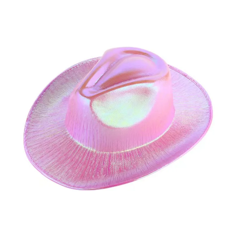 Adult Iridescent Holographic Party Favors Cowboy Hats Cowgirl Party Hat For Women In Metallic Colors