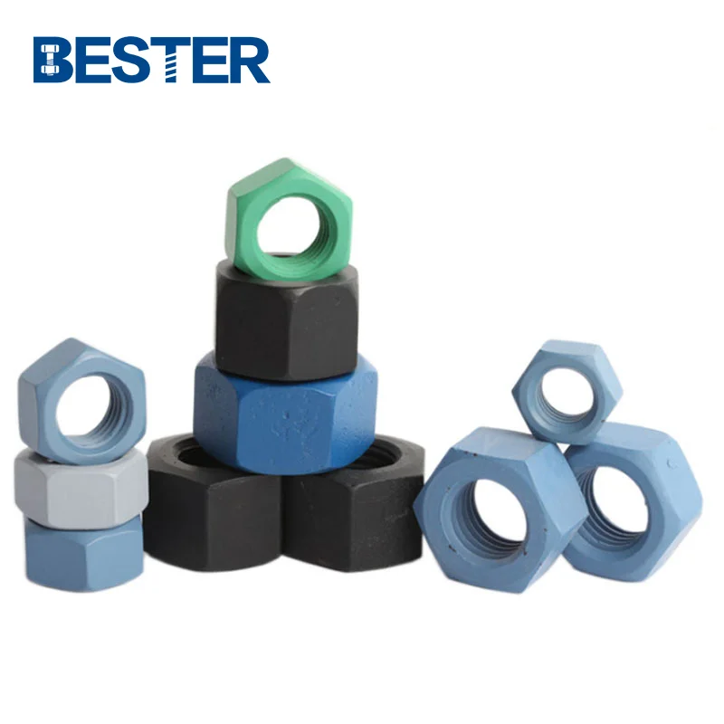 High Tensile alloy steel fluoropolymer coating ASTM A194 2H Heavy Hex Nuts for B7 Bolt