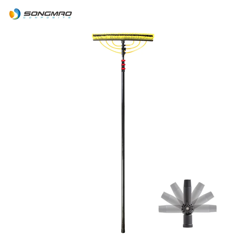 High strength 30ft 40ft 45ft carbon fibre telescopic window cleaning pole water fed pole with brush adapter