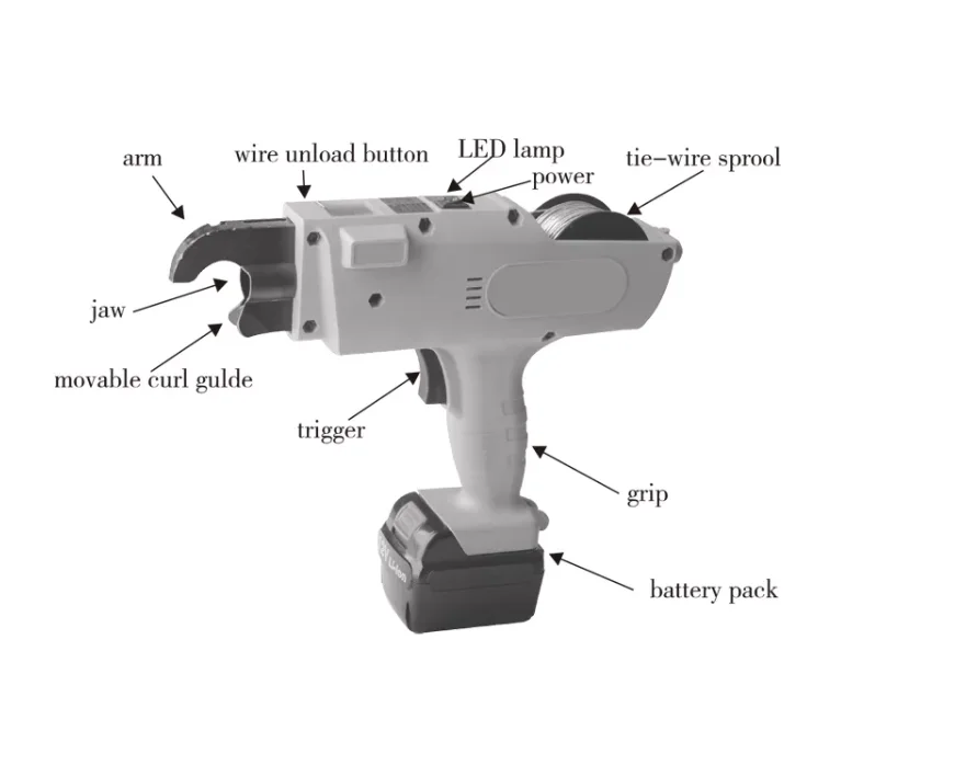 Portable Automatic Rebar Tying Machine Steel Bar Rebar Wire Tying Machine Light Cordless Rebar Bundle Tying Machine