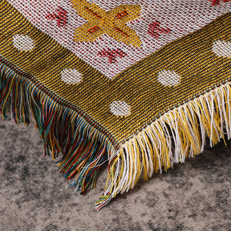 Recycled Cotton Custom Woven Blanket Throw Rugs Bohemian Throw Blanket