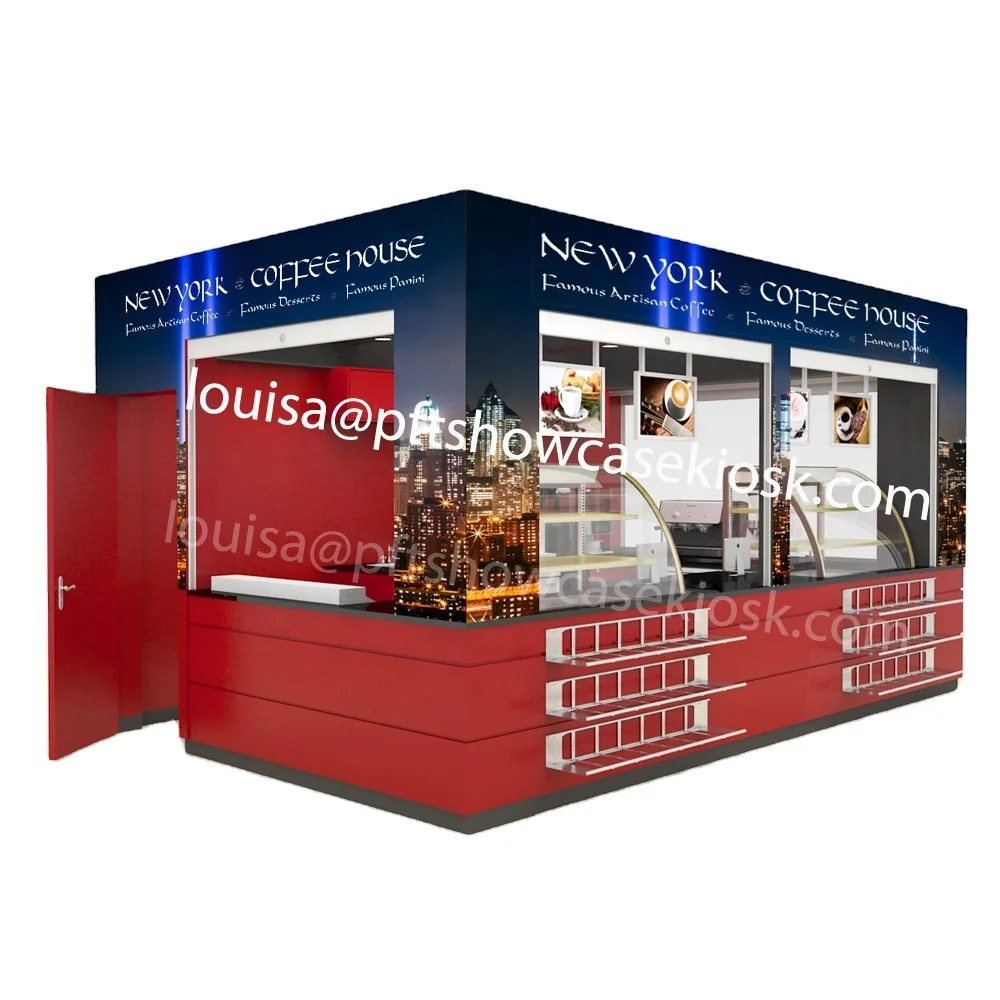 New York Design Mobile Fast Food Kiosk Ice Cream Booth Coffee Waffle Stall BBQ Crepe Fryer Stations Used Mall Cart For Sale