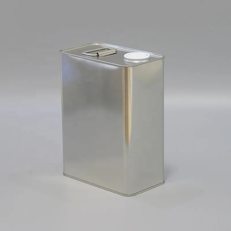 1 Gallon 4L Oblong Tin Can with Metal Handle and Plastic Spout Engine Oil Tin Container Lubricant Oil Motor Canister