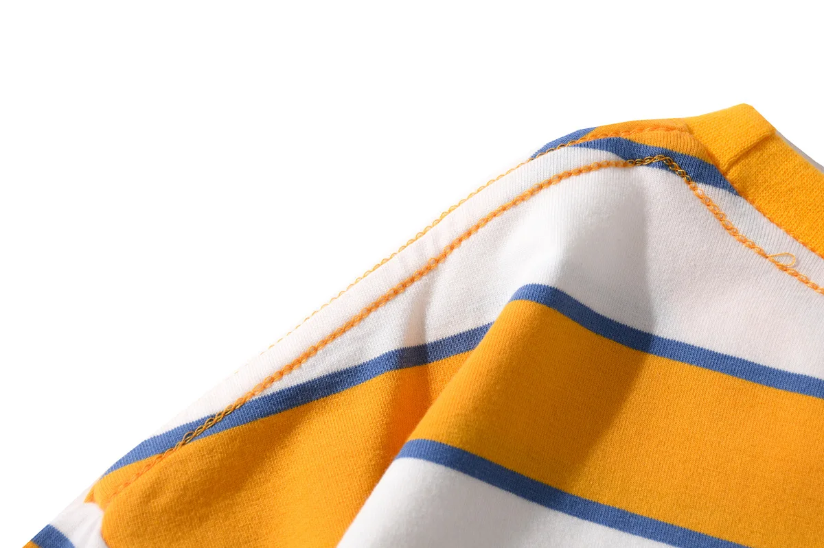 Custom Thick Collar Striped T Shirt Vertical  65 Polyester 35 Cotton stripe shirt for men