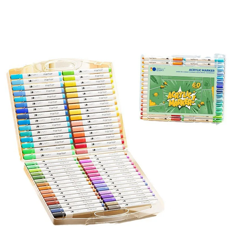 Bview Art Vivid Colors Fine Tip Water Based Acrylic Painter Marker Pens for Rock Glass Wall Plastic Stone Painting