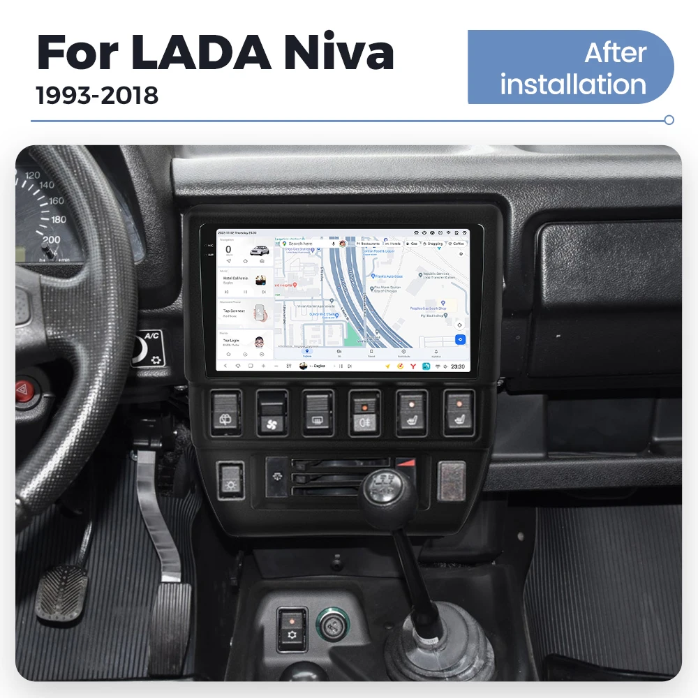 DUDUAUTO DUDU7 AKM7739 DSP GPS Navigation Audio Carpaly 2din Radio Car Android Multimedia Player for Lada Niva 1993-2018