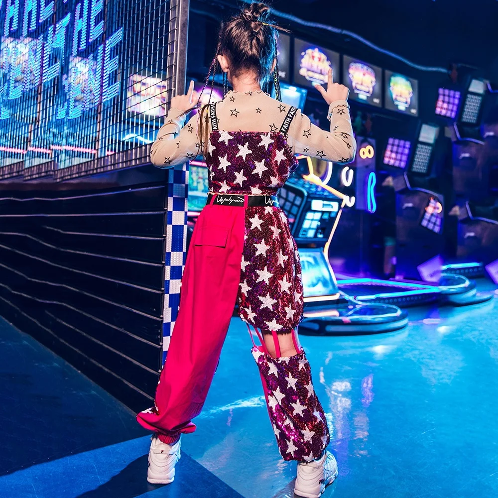 Wholesale Hot Sale Street Jazz Dancing Performance Clothing Suit Loose Fashion Hip-Hop Girl Outfit clothes