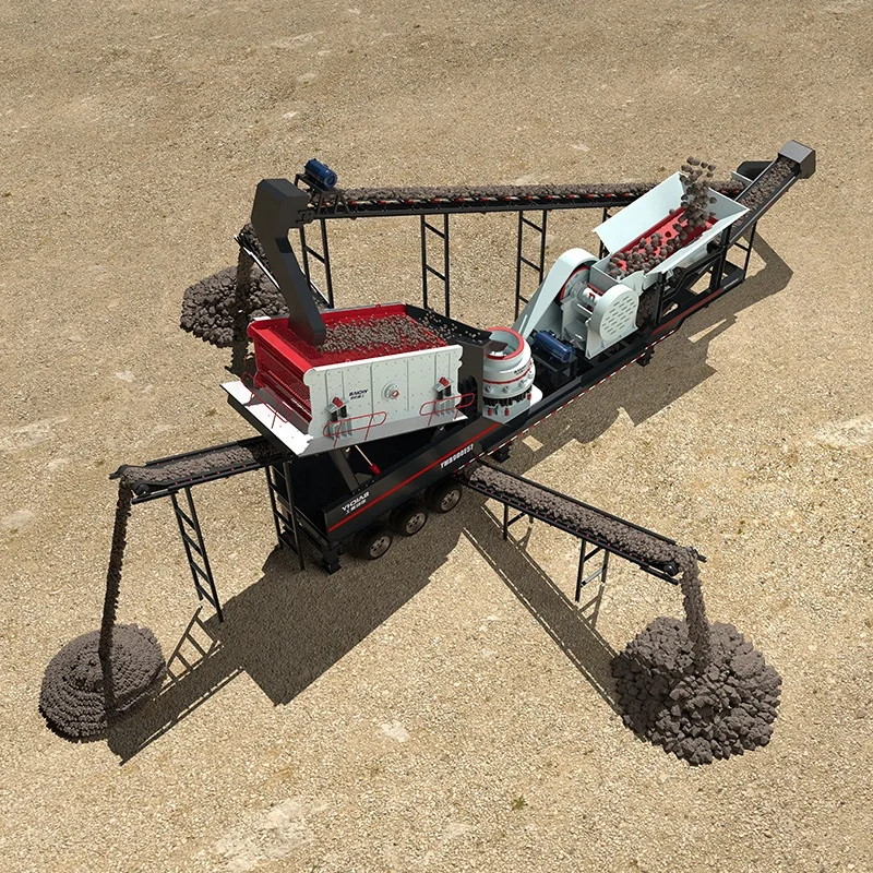 Thailand 60-100 t/h Mobile Crusher For Limestone Granite Basalt Riverstone Andesite Iron ore Ballast Concrete Quartz Barite