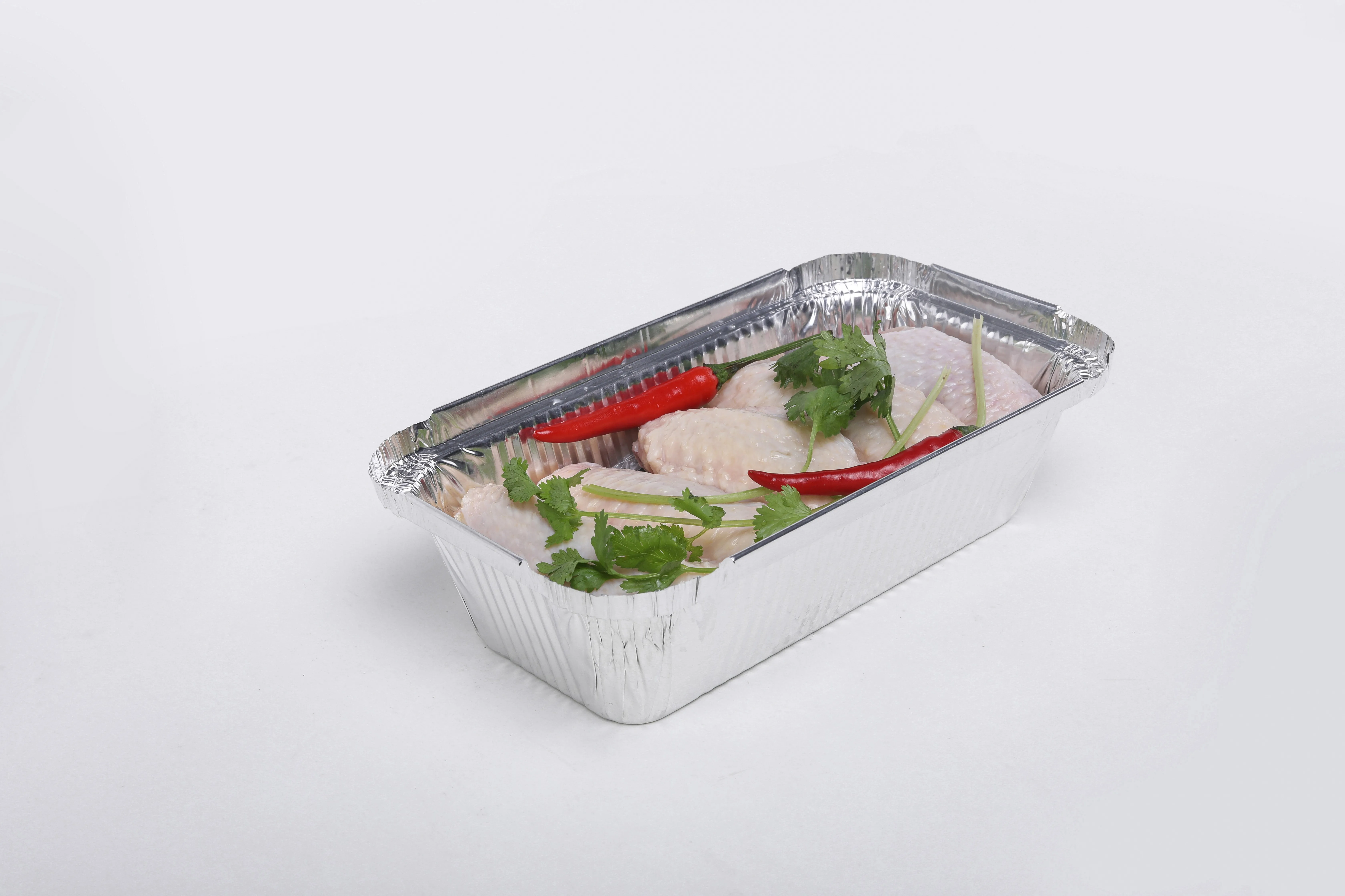 Rectangle Disposable Food Packaging Aluminium Foil Containers Tray