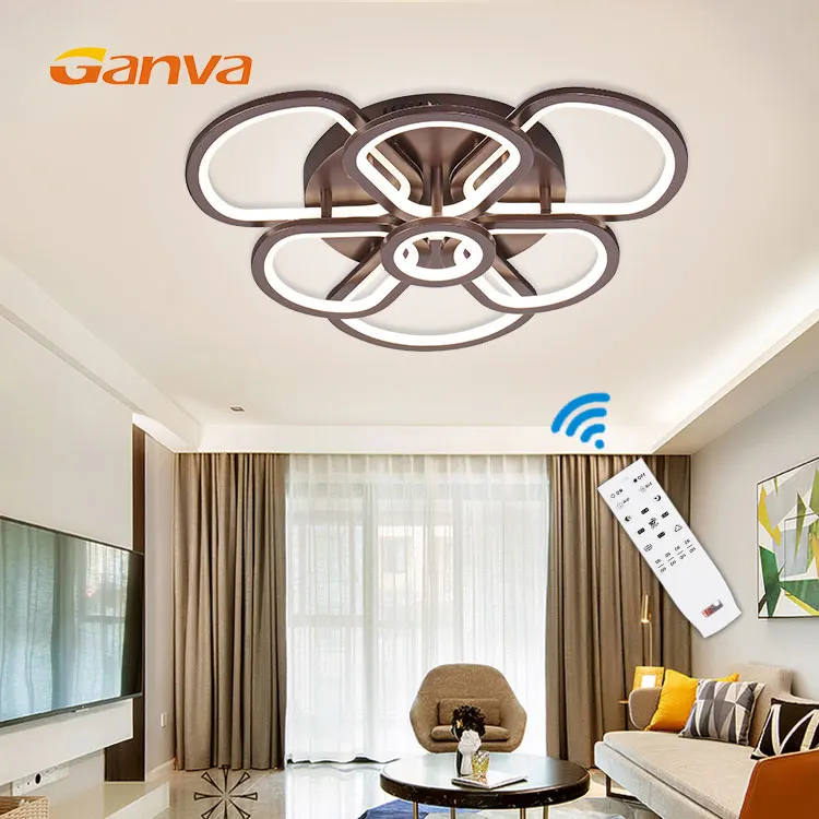 Chinese Modern Decorative With Remote Control Chrome Luxury Led Ceiling Light
