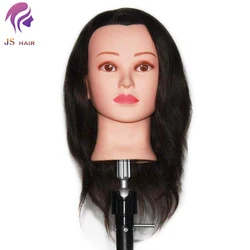 Mannequin Head 100% Human Hair Cosmetology Hairdressing Training Doll for Hair Styling