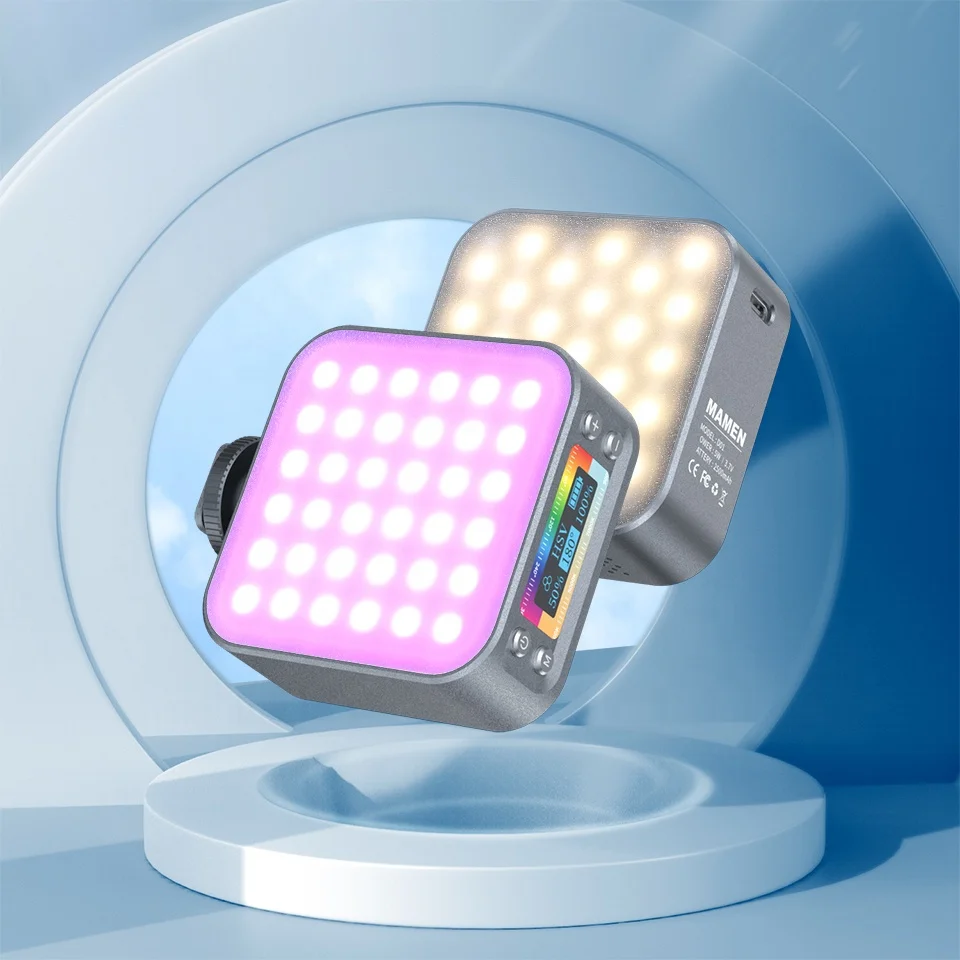 MAMEN Mini Portable 60 Bi Color 36 Rgb Magnetic Led Light Full Color Rgb Photography Light Kit Professional Audio Video Lighting