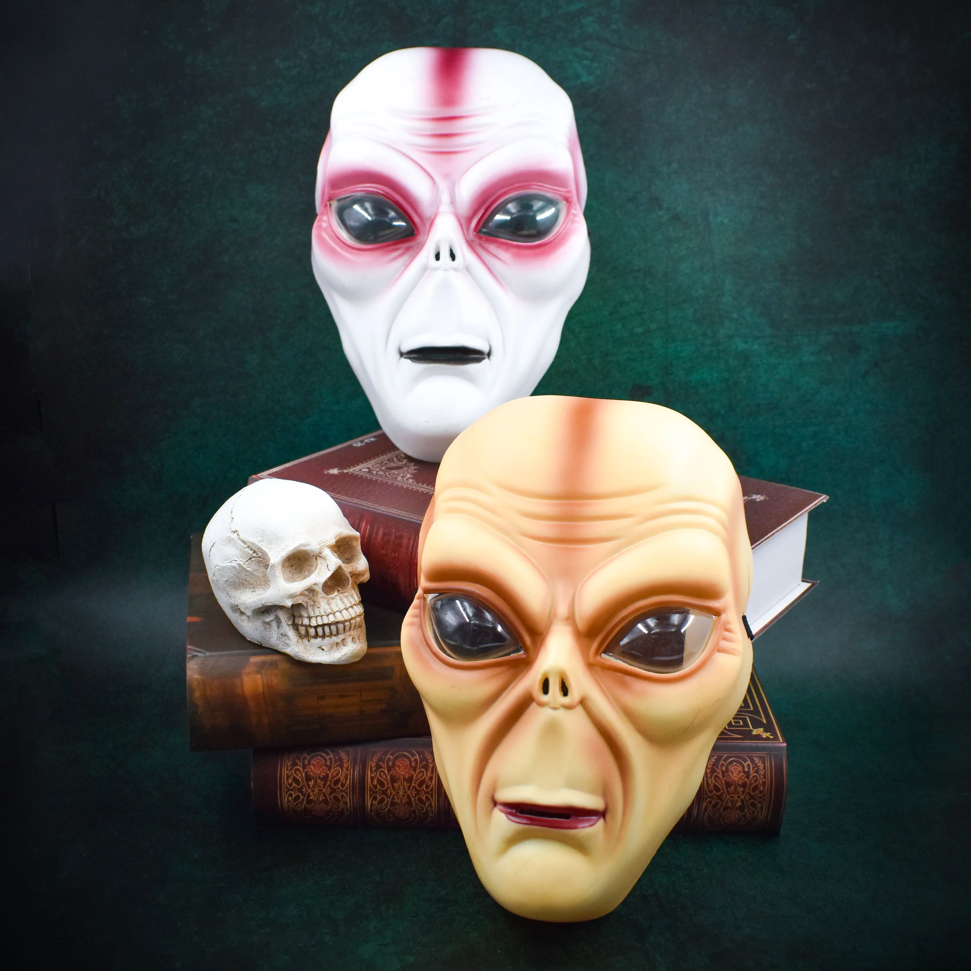 Fancy Halloween UFO Cosplay Masks Latex Alien Head Mask Costume Toy Props For Adult