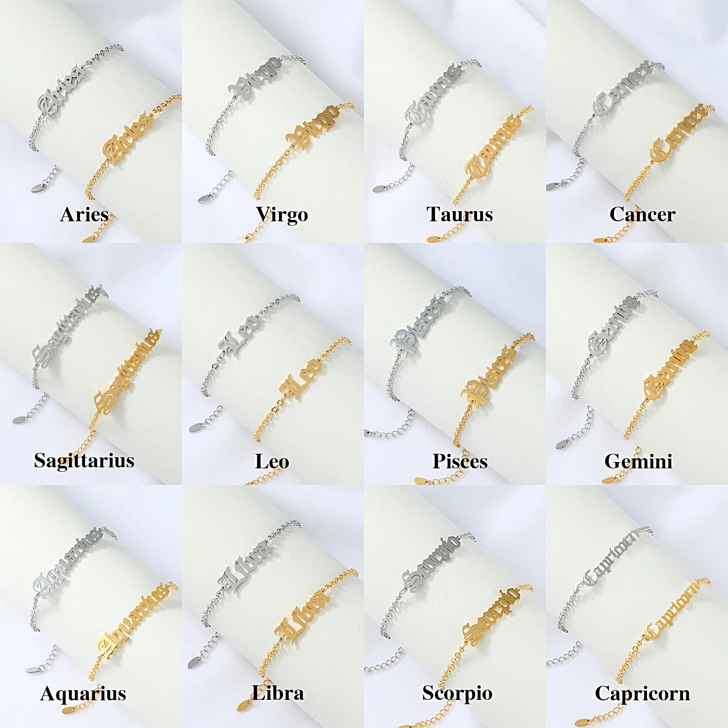 Модное кольцо из нержавеющей стали 12 созвездий браслет женский ins чистый красный ветер личность трансграничной титановая сталь пятно