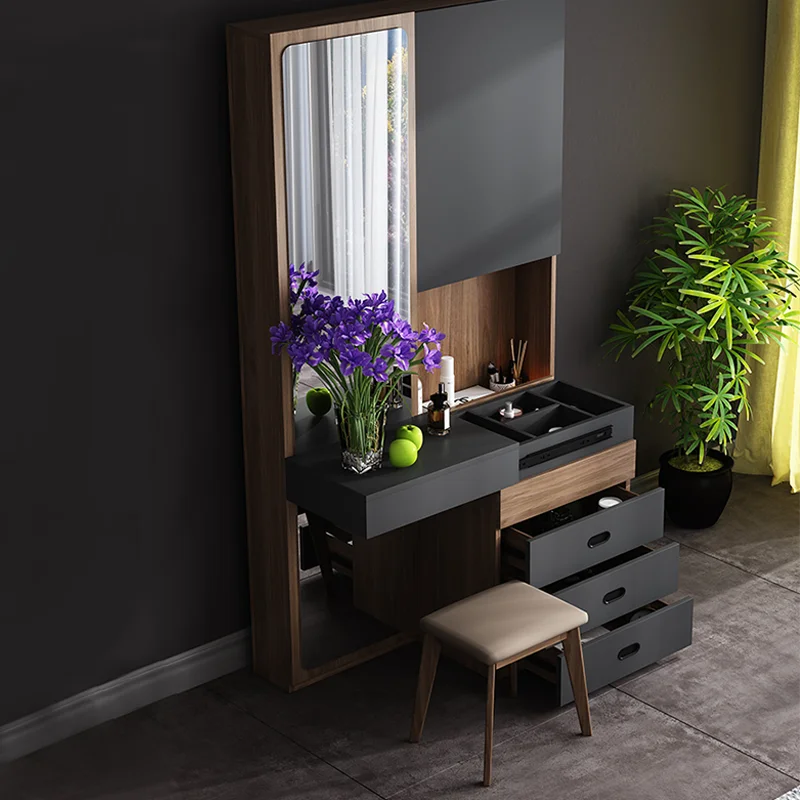 Nordic full-length mirror mini dressing table bedroom furniture dressing table console storage table with mirror