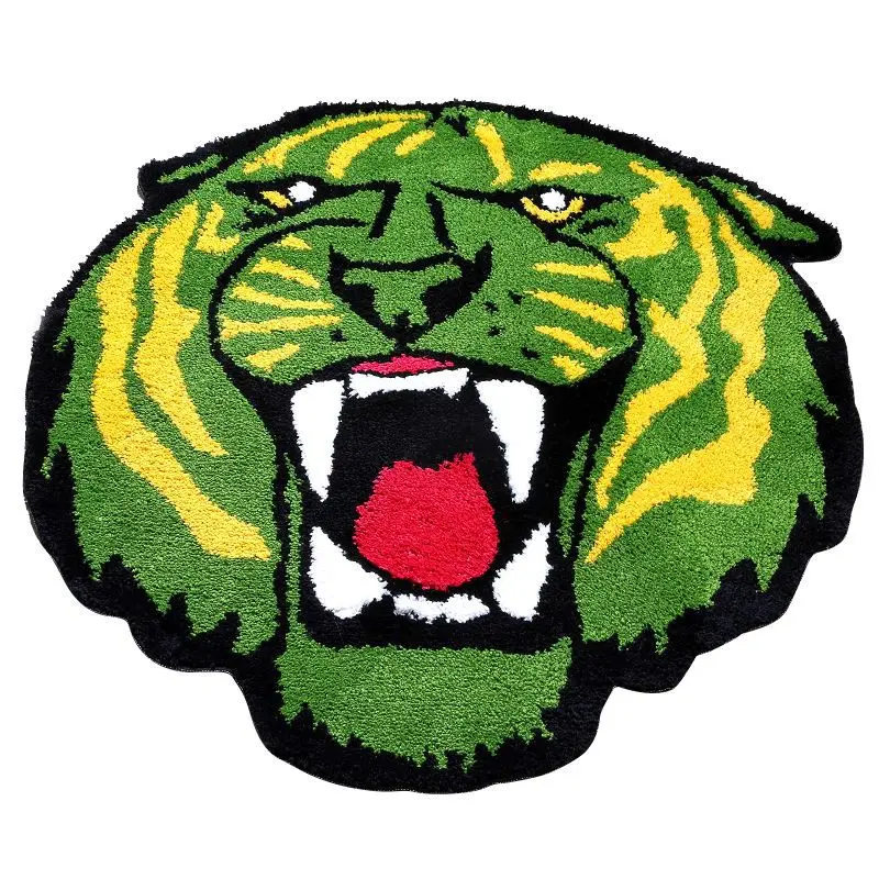 Personality absorbent non-slip bathroom mat Tiger head plush living room bedroom rug