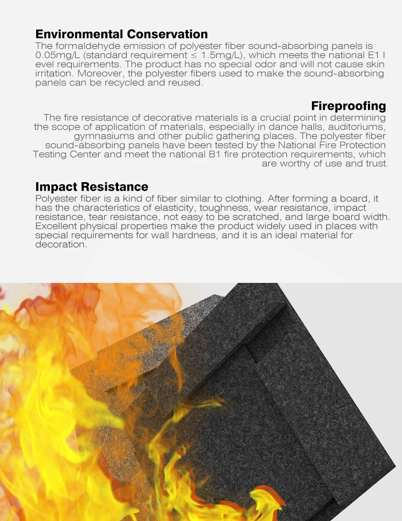 Home Office Studio 3D Sound Proofing Polyester Fiber acoustic wall panel for decoration