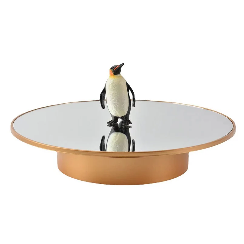 Golden silver 360 Degree 20cm/25CM Intelligent Electric Rotating Display Stand Mirror Turntable Jewelry Holder Battery/USB Power