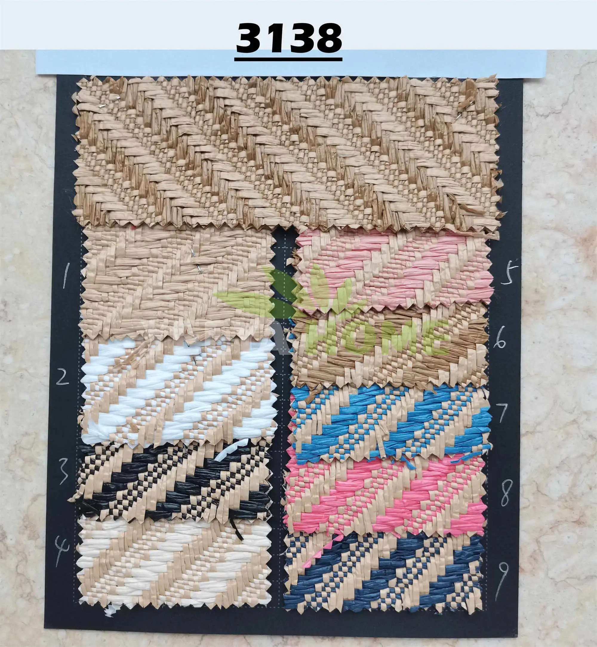 PP Straw Fabric Raffia Yarn Textile Woven PP Raffia Straw Textile for Handbags, Shoes, Hats