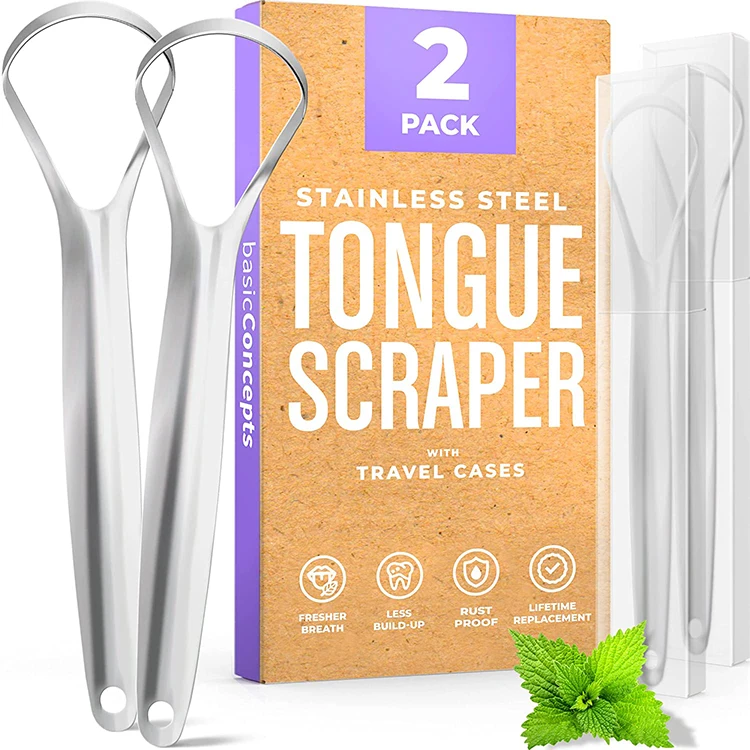 Stainless Steel Tongue Cleaners Oral Tongue Scraper Oral Teeth Care Tool