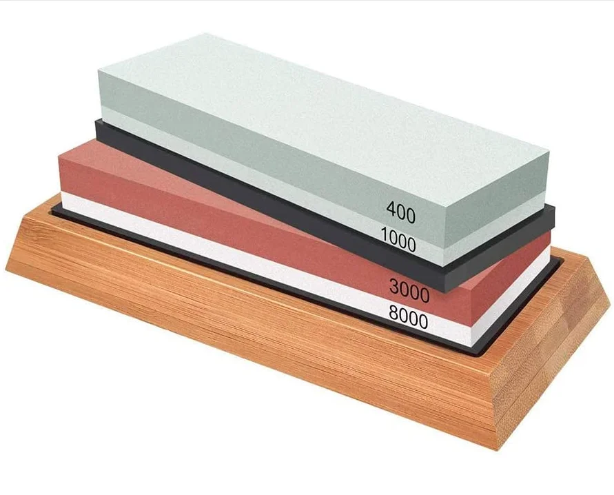 Premium Knife Sharpening Stone 400/1000 and 3000/8000-Grit Professional Safe Knife Sharpener Whetstone Set