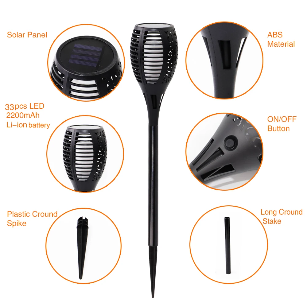 LED Flame Lamp Waterproof Lawn Dancing Flicker Torch Lights Outdoor Garden Path Decoration Landscape Lights