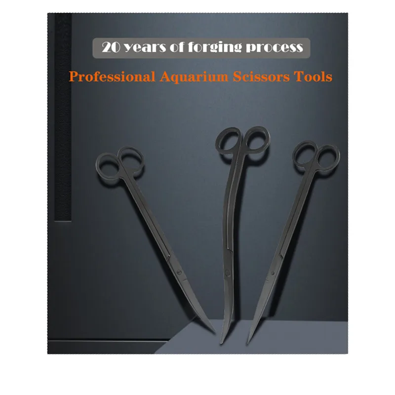Amazon hot Stainless Steel long aquarium plant tools Aquascape Tool Kit aquarium scissors for Aqua Tank