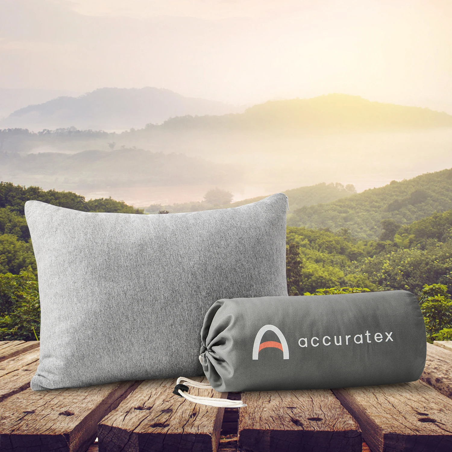 100% Cotton Breathable Cover Shredded Memory Foam Compressible Camping Travel pillow Essential for Sleeping Car&Airplane