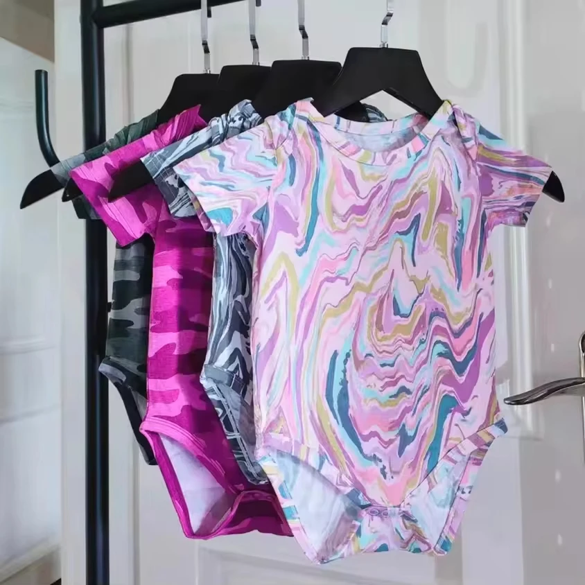 Wholesale Custom Bamboo Spandex Blend Onesie Baby Sleepers Bamboo Bamboo Fiber Pajamas Sleepwear Rompers