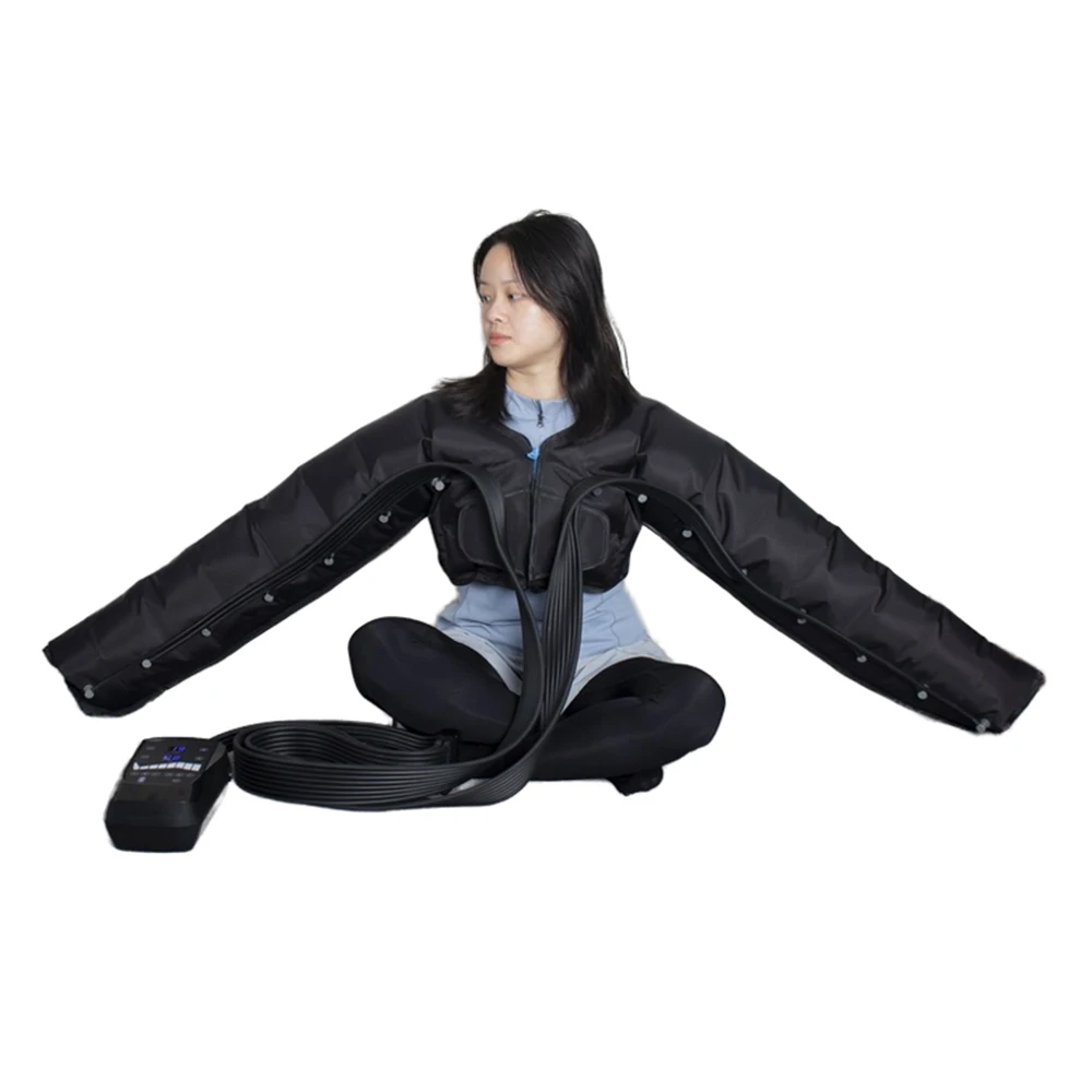 Custom logo 5000mah heat cold sport compression therapy machine arm waist leg massager for Lymphatic drainage