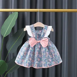 3245 Girls Floral Dress Summer New Baby Pink Korean Style Internet Celebrity Sweet Sleeveless Princess