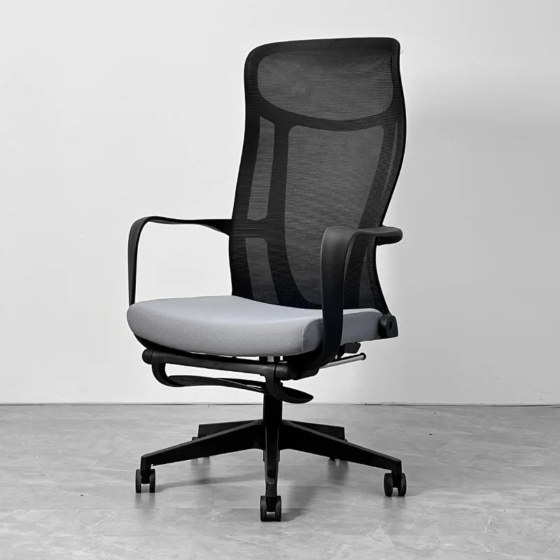 Waist support reclining office chair with stool feet latex lumbar support pillow ergonomic chair home computer chair