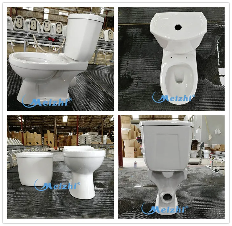 Economic price white color sanitary wares two piece toilet set with wash basin toilet mirror in bathroom