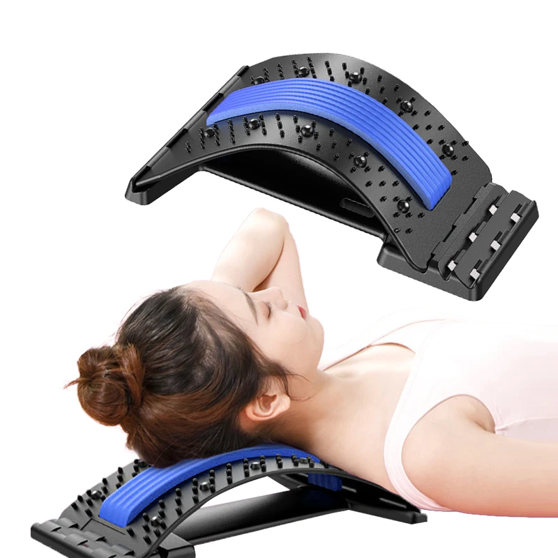 Portable cervical lumbar bone brace device arched therapy massager lower back cracker stretcher