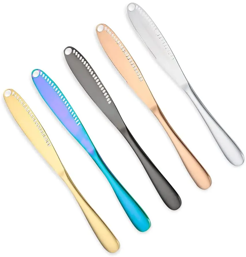 3in1 Multi-Function Stainless Steel Jam Cheese Butter Spreader Metal Butter Knife With Hole