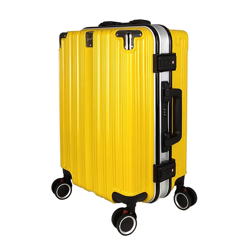 New Design Fashion Aluminum Frame Trolley Luggage With Metal Corner Protector 20/24/28 Inch Travel Hardside Suitcase