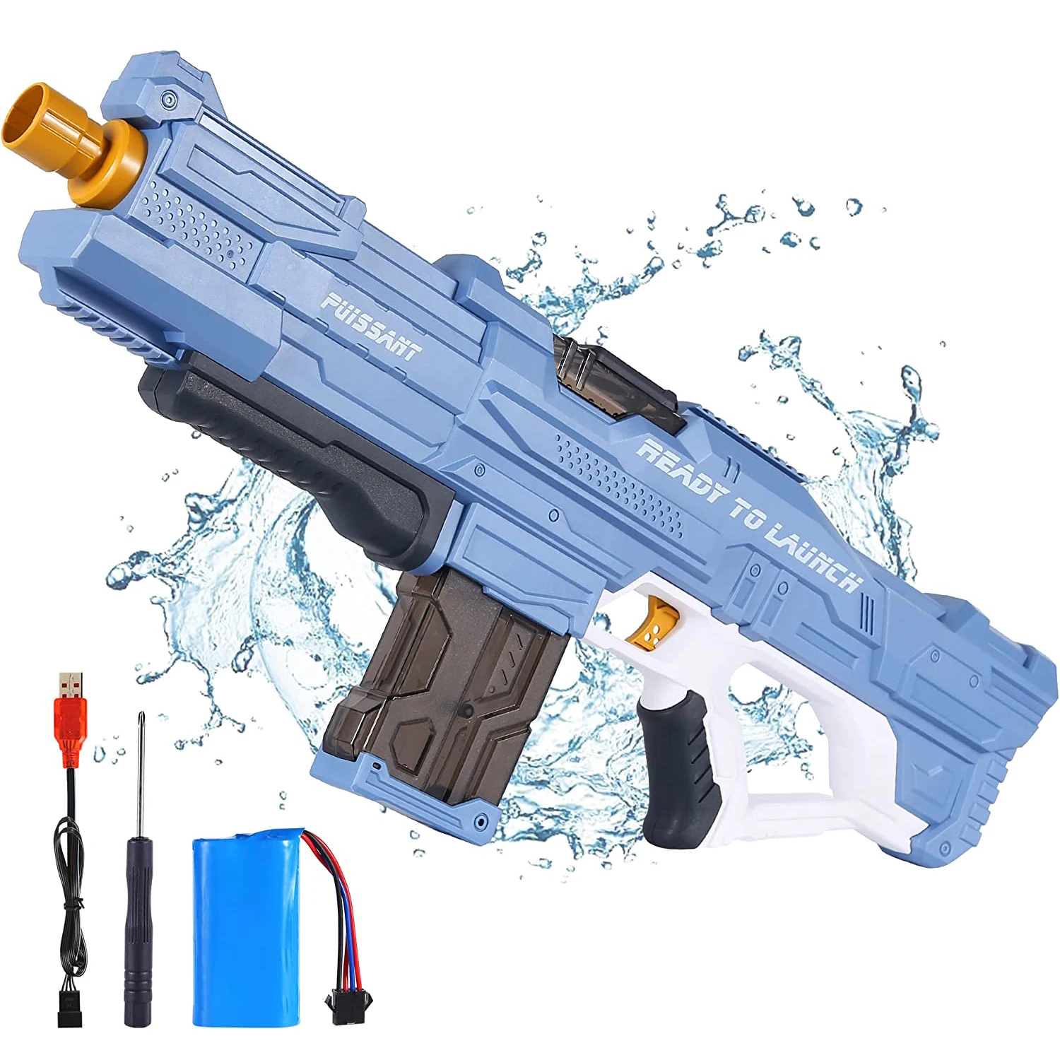 Unisex 600cc Electric Water Blaster High-Speed Automatic Super Soaker with 30ft Range Summer Toy for Kids and Adults