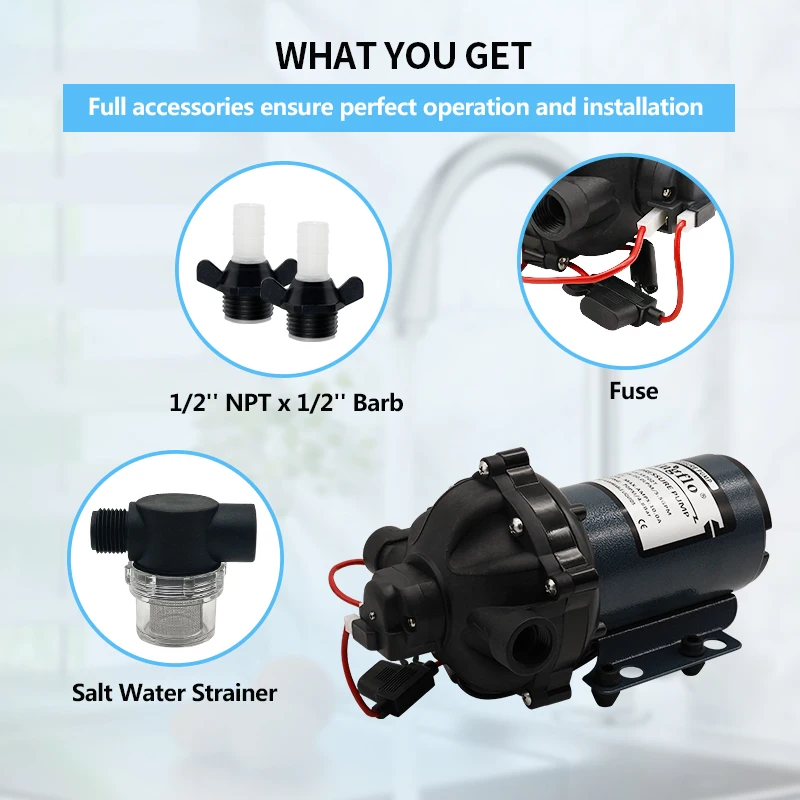 Singflo HY-55702T 5.5GPM 12v/24v Electric DC Power Agriculture Diaphragm Water Pump