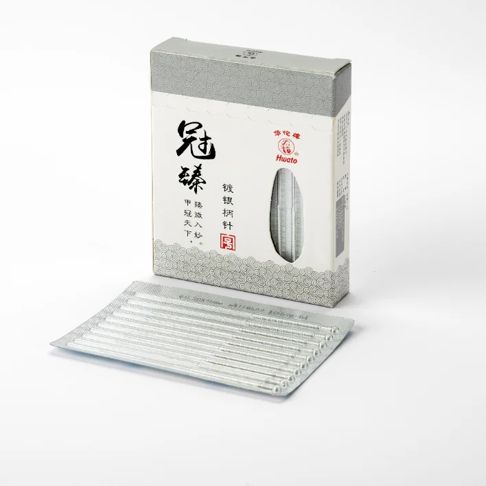 Hwato Brand Disposable Sterile  Silver-plated handle with tube  Acupuncture Needles