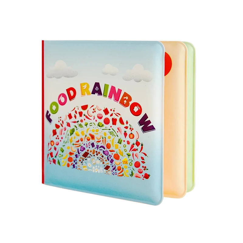 2024 New Early Educational Food Rainbow Cloth Book Baby Toys 0-12Monthes Learning Bath Books for babies