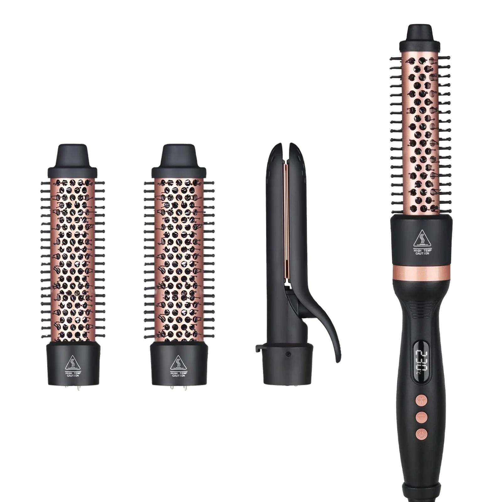 Professional Salon 5 In 1 Curl Waver Wand Curling Iron Ceramic Ionic Triple Rotating 3 Barrel Hair Curler