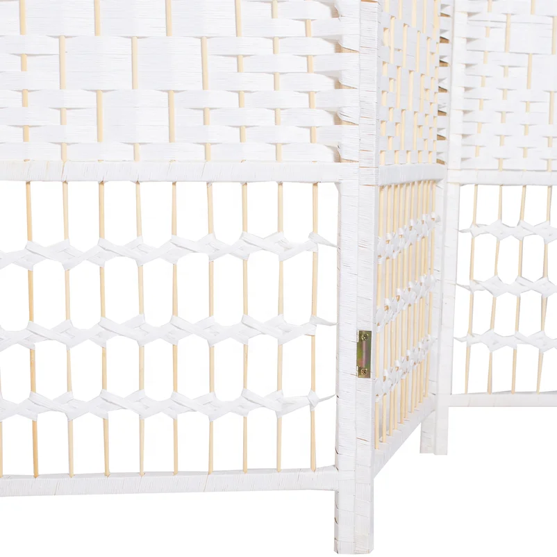 Wiker paper rope fiber Handweave Wood  Woven Design Room Divider Wall Room Partitions and Dividers Freestanding