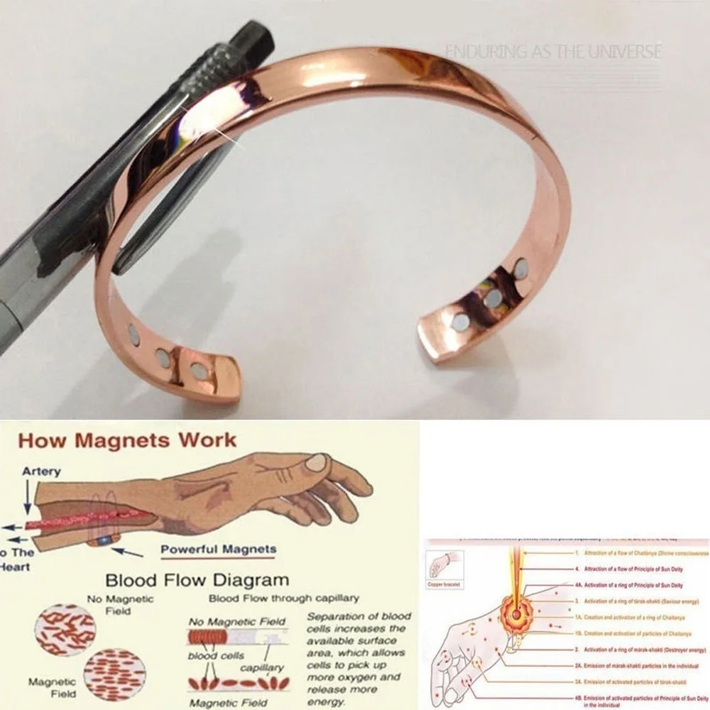 Wholesale Fashion Bracelets Magnetic Bangle Bracelet Energetic Health Copper Split Diabetes Bracelet